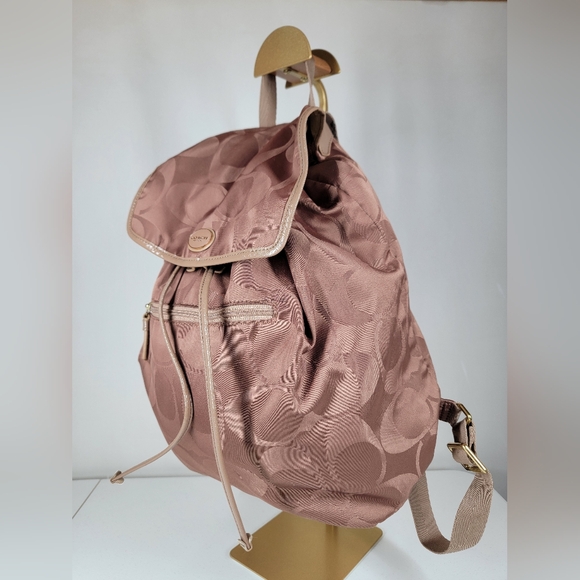 Coach Getaway Signature Nylon Packable Backpack Tan Brown No. F30781 - Picture 2 of 16